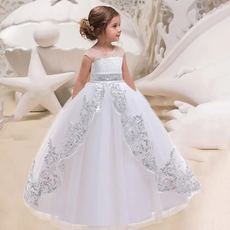 Long white discount dress for kids