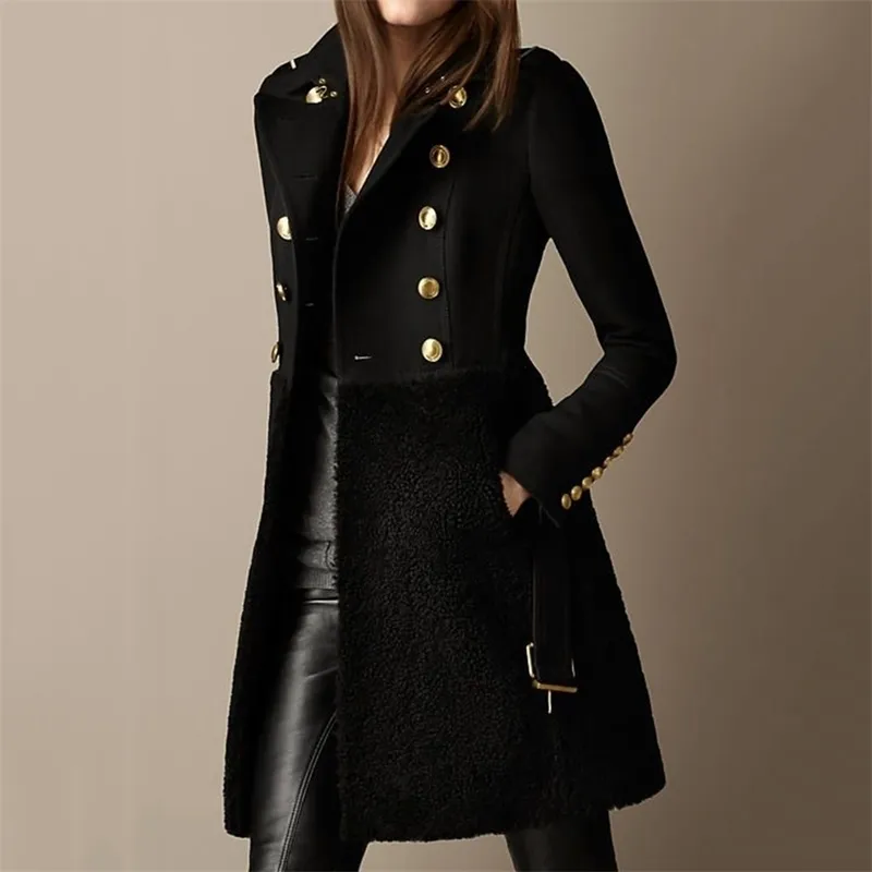 Winter Doublebreasted Coat Women Women Overcoat Scedt Screen Dark Fleece Jacket Korean Plus Size Wrap Coat Disual 201102