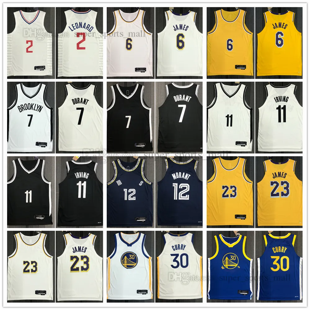 75th Patch City Basketball Jersey Player Edition 2 Kawhi James Leonard 7 Kevin 11 Kyrie Durant Irving 30 Stephen 12 Ja Curry Morant Jerseys Color Yellow Blue Custom