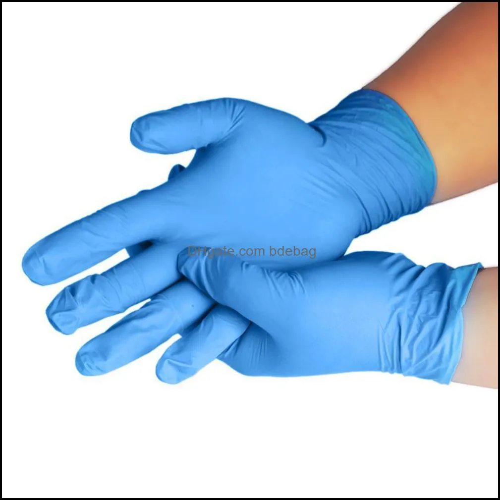 DHL Ship 100 Pcs Disposable Nitrile Gloves One-off PVC Food Gloves Eco-friendly PE Allergy Free Gloves Kitchen Garden FY4036