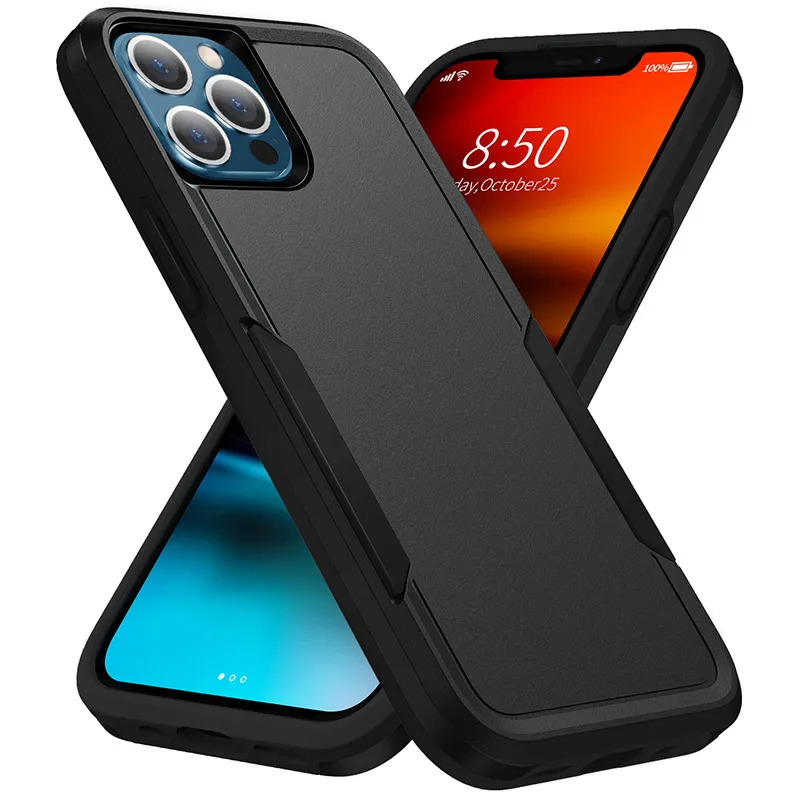 Robust Shockproof Protector-fodral 2 i 1-tjocklek telefonfodral för iPhone 14 13 pro max samsung s22 plus i OPP-väska