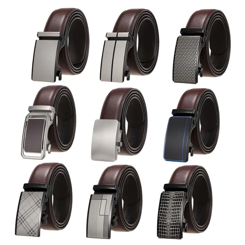 Belts Belt Men 2022 Top Quality Genuine Luxury Design Leather Strap Male Coffee Formal Cinturones Para Hombre B997BeltsBelts
