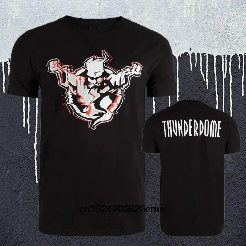 Men's T-Shirts Fashion Thunderdome Logo Mens T-Shirt Hardcore Techno And Gabber 2 Sides Printed Short Sleeve Tee Shirt BlackMen's