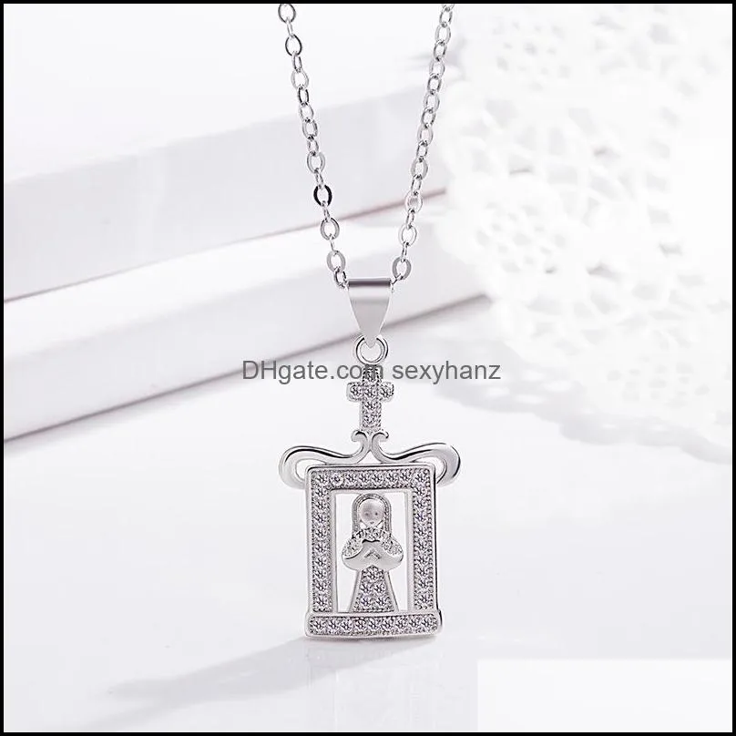 cross necklace wholesale fashion religion church pendant necklace gold silver necklaces