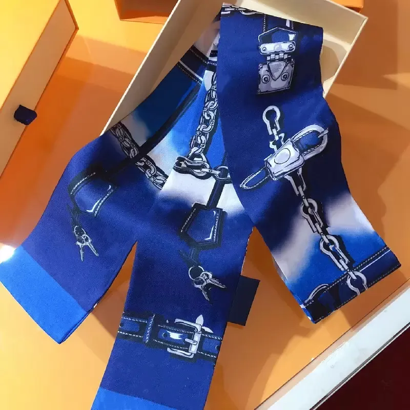designer Borsa classica sciarpa da donna fascia moda lettere sciarpe di seta cravatta misura 8x120 cm