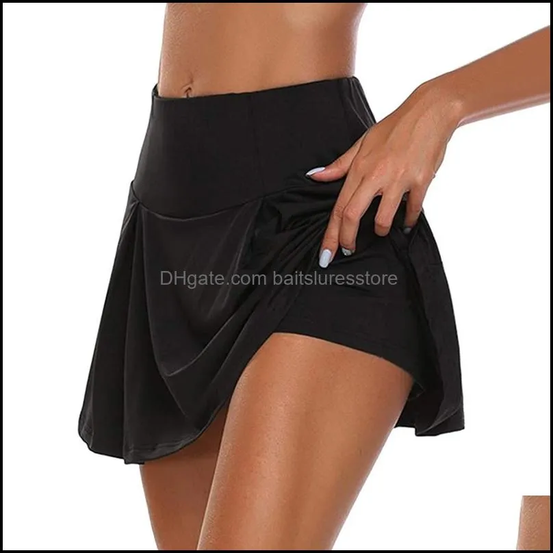 VERTVIE Summer Running Shorts Women 2 In 1 Quick Dry Yoga Shorts Gym Loose Sport Breathable Tennis Skirt Girls Pantskirt