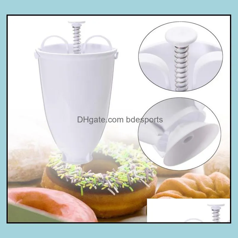 Baking Mods Bakeware Kitchen Dining Bar Home Garden In Stock!!! Plastic Doughnut Mod Donut Maker Hine Dispenser Kitchen Pastry Making Ute