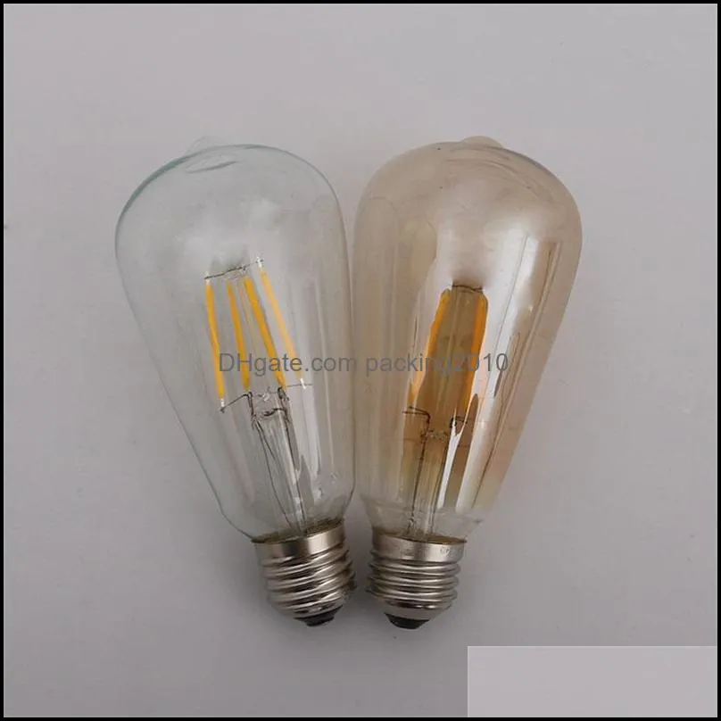 Parti Dekorasyon Etkinliği Malzemeleri Festival Ev Bahçesi Retro Led Vintage Tungsten Filament Lambası 4W 6W 8W Dimmable Tan Bb Aydınlatma 8 71BS BB D