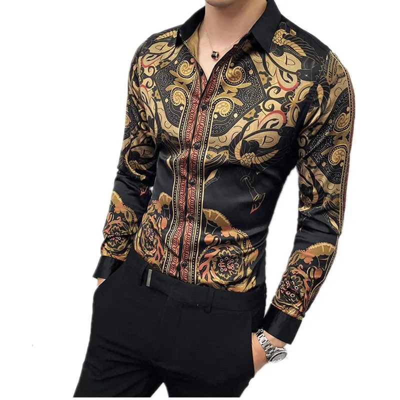 Black and gold sales mens dress shirt