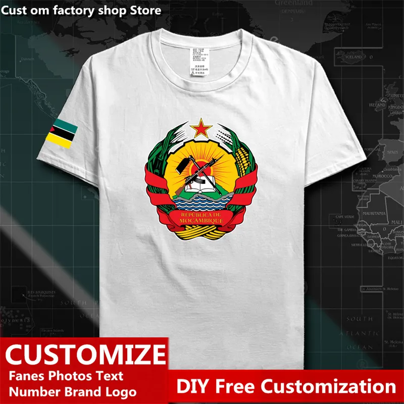 Moçambique camiseta country camisa personalizada fãs DIY Número Número da marca Tshirt High Street Fashion Hip Hop Camiseta casual solta 220616