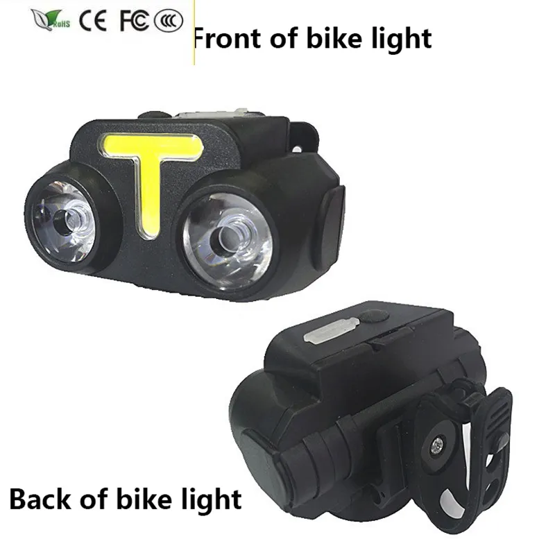 Novo lâmpada de lanterna de lâmpada de lanterna LED 2 polegada 1 Bike Light Cob faróis USB Recarregável 18650 Tocha de camping Night Light Light Light