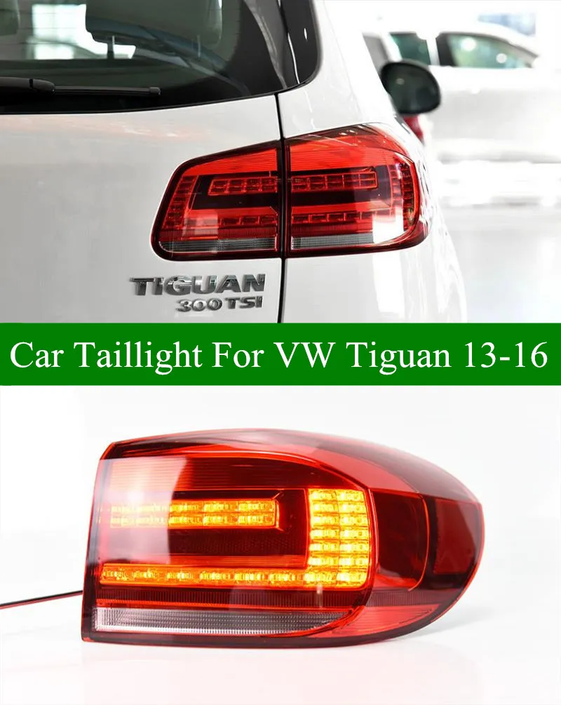 Bilkörningsljus för VW Tiguan LED-bakljus Assembly 2013-2017 Bakre dimma Broms Omvänd bakljus Turn Signal Automotive Accessories