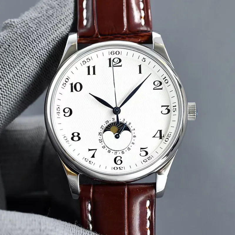 남성 시계 자동 기계식 40mm 손목 시계 패션 비즈니스 라운드 손목 시계 Montre de Luxe Watches
