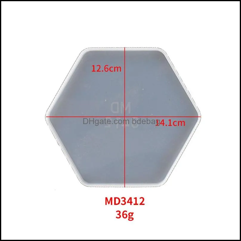 DIY Epoxy Resin Silicone Molds Drop Glue Crystal Round Square Triangle Hexagon Octagon Geometry Mould Cup Mat Tray Craft Tools 3 8qz