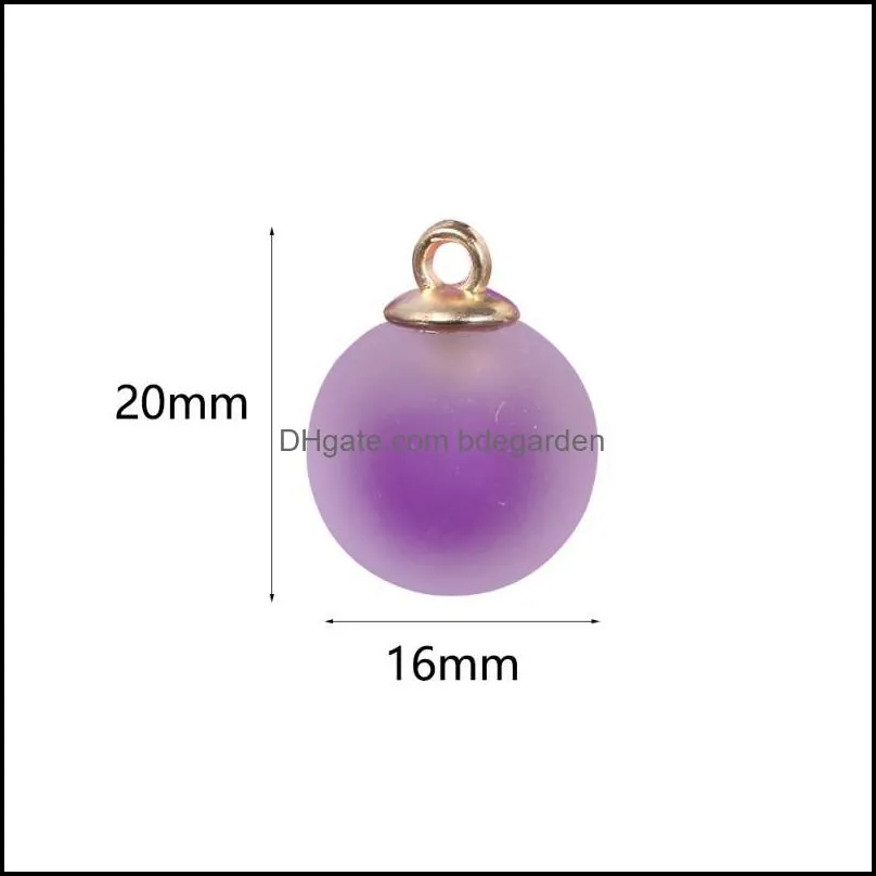 charms 10pcs 16mm matte round acrylic pendant white red purple pink for jewelry making diy necklace earring accessoriescharms