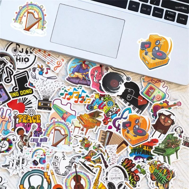 Gift Wrap 50pcs Rock Music Stickers For Notebooks Scrapbook Stationery Laptop Motivational Sticker Craft Supplies Scrapbooking MaterialGift