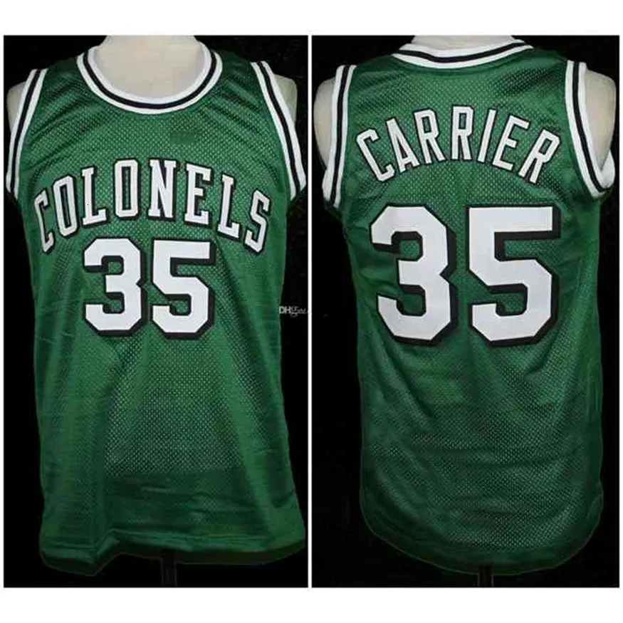 Nikivip Darel Carrier # 35 Kentucky maillot vert Colonels Retro Basketball Jersey Mens Cousu Personnalisé Numéro Nom Maillots