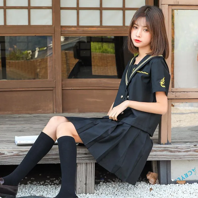 Kläder sätter jk uniformer japansk anime skolflicka veckad kjol set sjöman kostym klänning cosplay koreansk student outfit kawaii mjuk systerklo