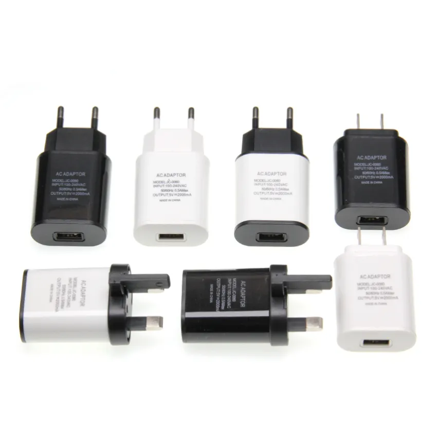 US EU UK Plug 5V 2A Single Port USB Wall Charger AC Home Travel Adapter For Xiaomi HTC Samsung Smart Phone