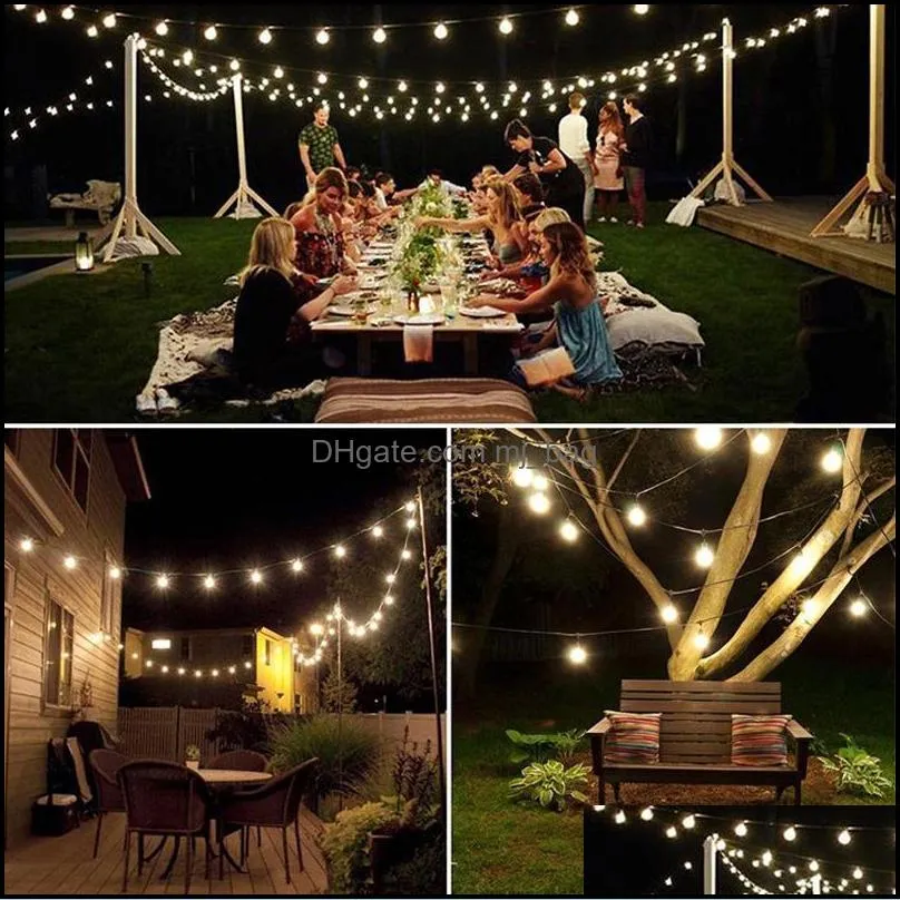 25mm led solar string light garland decoration 8 models 20 heads crystal bulbs bubble ball lamp waterproof for outdoor garden pae10715