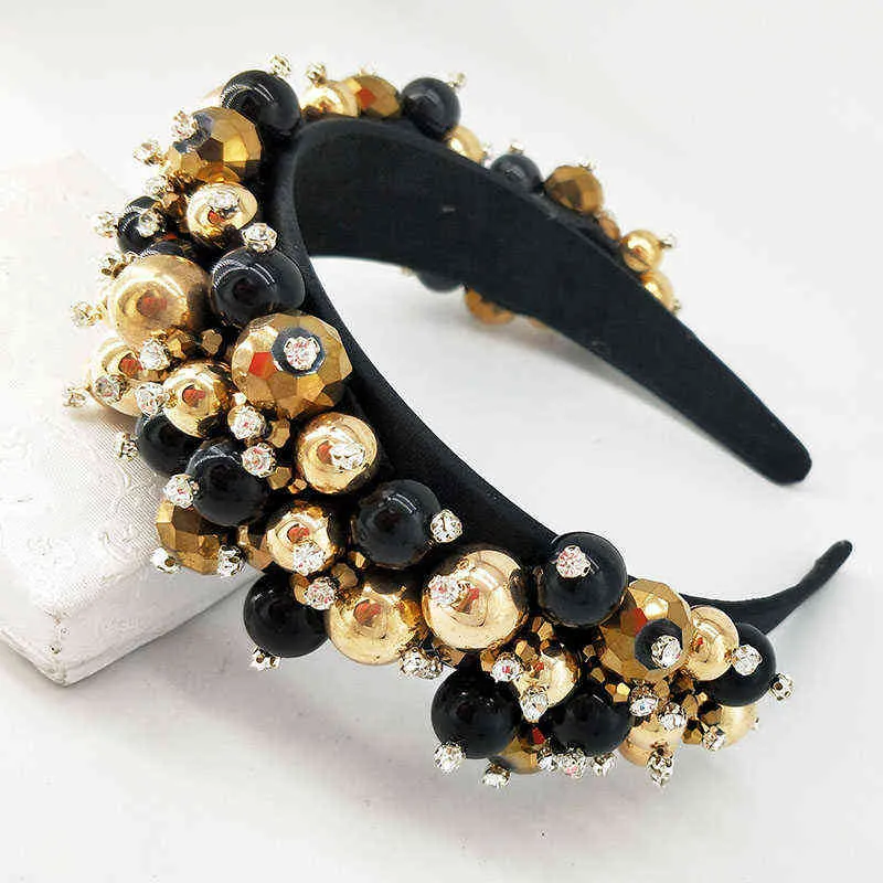 Bijoux de luxe bandeau perlé princesse couronne strass pour cheveux cristal bandeau couronne sur la tête accessoires de cheveux de mariée AA220323