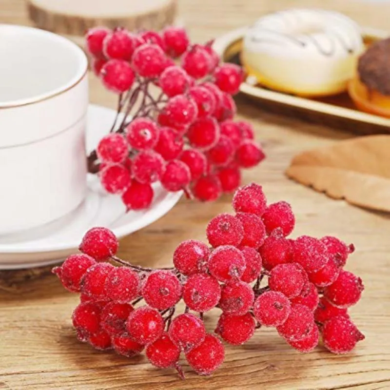 Dekorativa blommor kransar Handcraft Artificial Berry Stamen Sugar Wedding Party Decoration Diy Scrapbooking Garland Craft Fake Home Decor