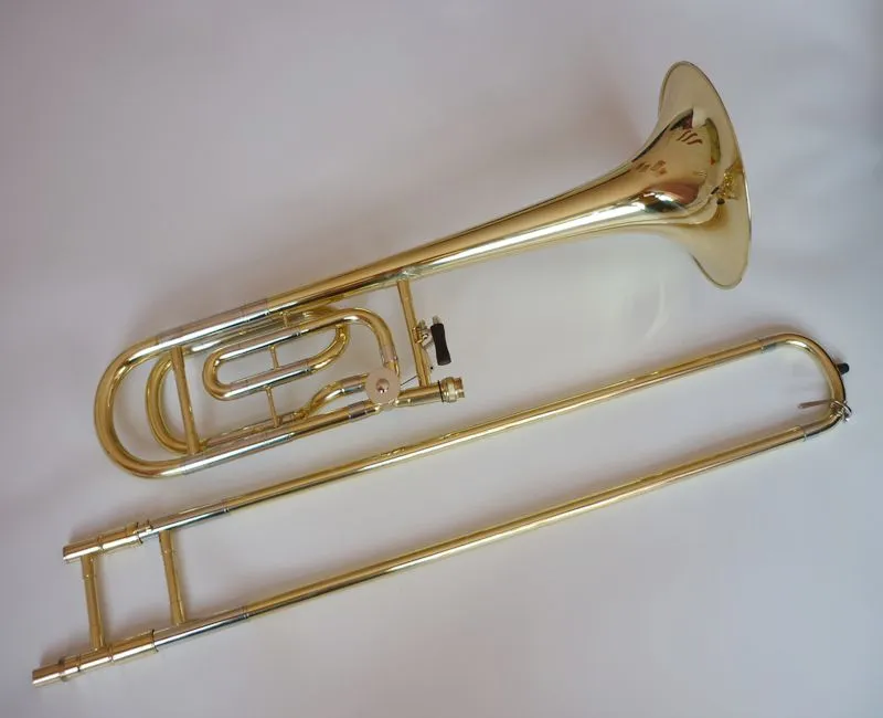 Tenor Trombone Instrument Tone B-F Gold Lacquer Performance for Nybörjare
