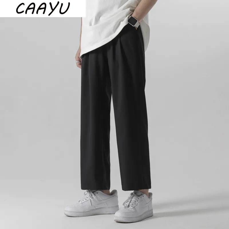 Męskie spodnie caayu męskie szerokie nogi lekkie joggery spodnie japońskie streetwear hiphop zimno uczucie komfortowego domu 220826