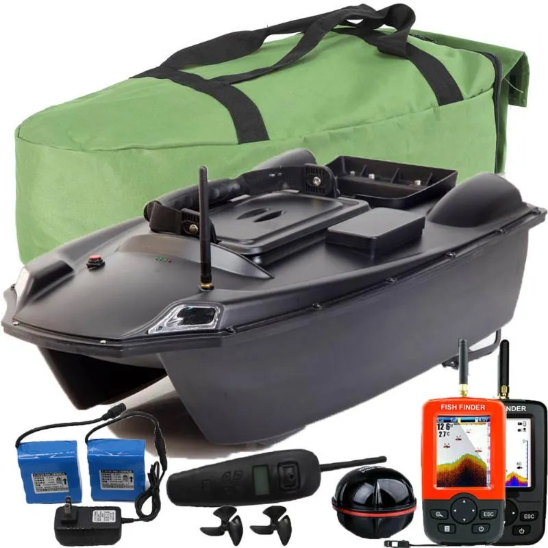 Fish Finder 500M GPS RC Bait Boat Carp Lure Fishing 3KG Carico 10400mAh Doppio motore Display LCD Ecoscandagli Sensore sonar