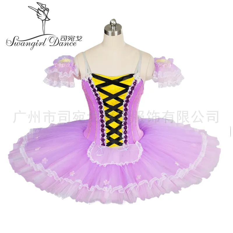 女性ジゼルパフォーマンスバレエチュチュ女の子アダルトバレリーナLilac Coppelia Platter Tutu Pancake CostMutumbt8964B