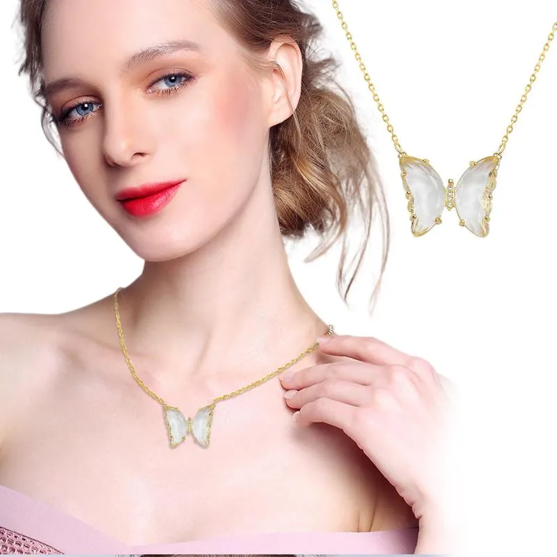 Chains Gold Dainty Layered Initial Necklace Women's Vintage Fashion Butterfly Jewelry LayeringChains