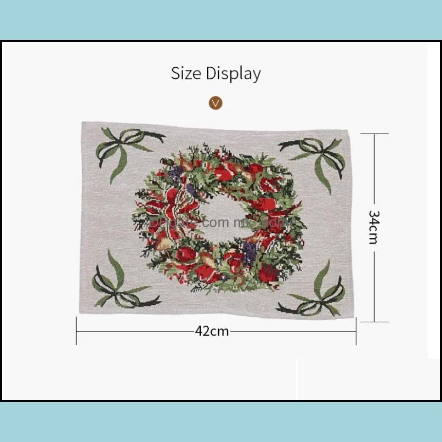 winter holiday placemat christmas santa claus heat-resistant washable table place mats for kitchen dining table decoration sn3499