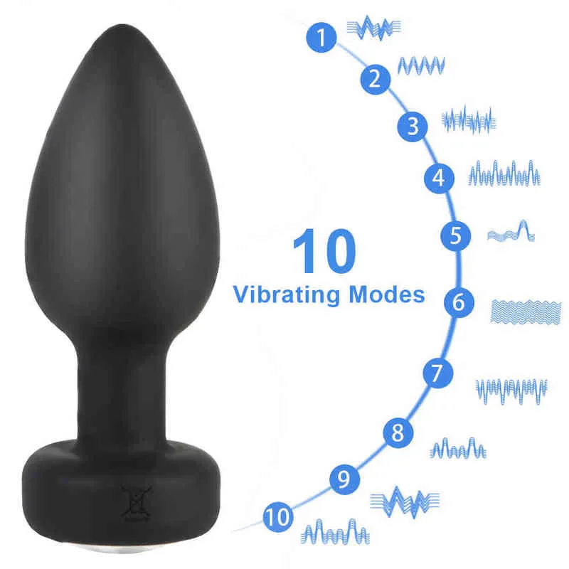 NXY Anal Toys Sex Shop 10 Frequenz Butt Plug Weiblich Männlich Drahtlose Fernbedienung Vibrator Prostata Massage für Homosexuell 220420