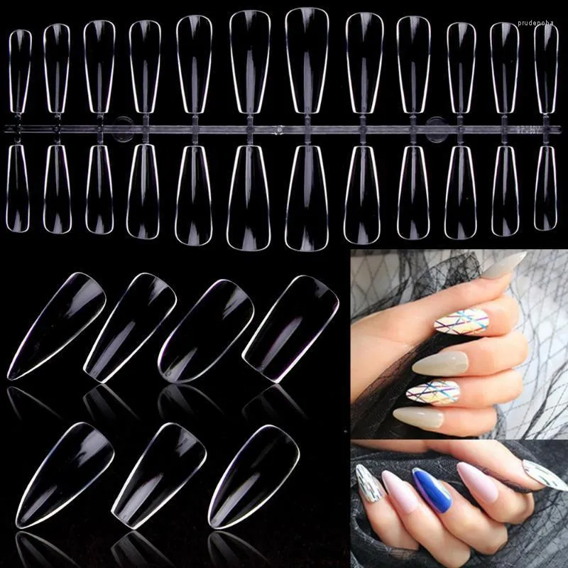 False Nails 120pcs Nail Press On Coffin Tips Natural/Transparent Practice Model Display Full Cover Fake Artificial Manicure Tool Prud22