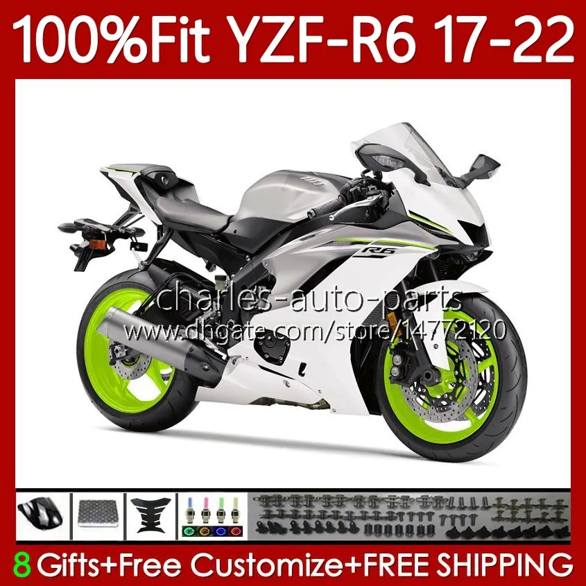 TRABALIFICAÇÃO DE INJECÇÃO PARA YAMAHA YZF R6 R 6 600 CC YZF-600 2017 2018 2019 20 21 22 22 Body prateado branco 119NO.38 YZF-R6 YZFR6 17 18 19 2020 2021 2022 YZF600 2017-2022 OEM Feeding