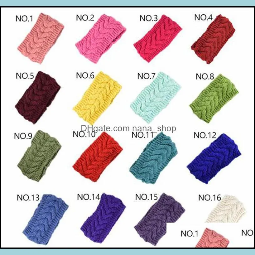 32Colors Knit Hair band Fashion Crochet Headband Winter Warm Wool Crochet Hairband Girls Headwrap Scarf Turban Hair Accessories