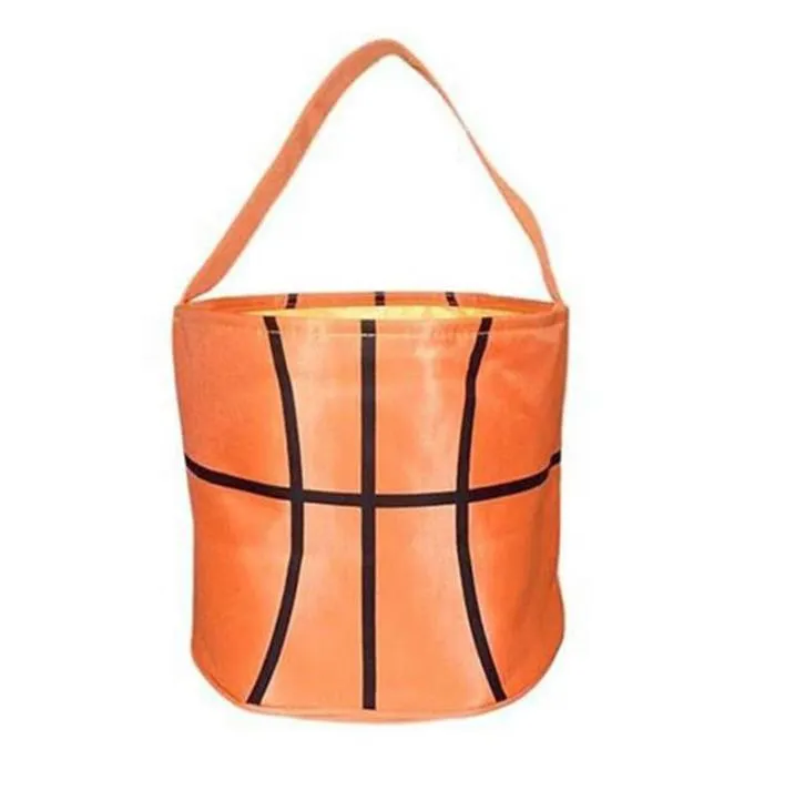 Party Supplies Easter Basket Sport Canvas Football Basketball Baseball Soccer Softball Bucket SN6269