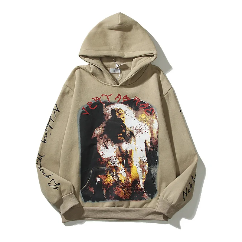 Black Sweatshirts Mens Women Vintage Designer Hoodies Mens Clothing High Street Print Hoode Pullover Printed Sweatshirt