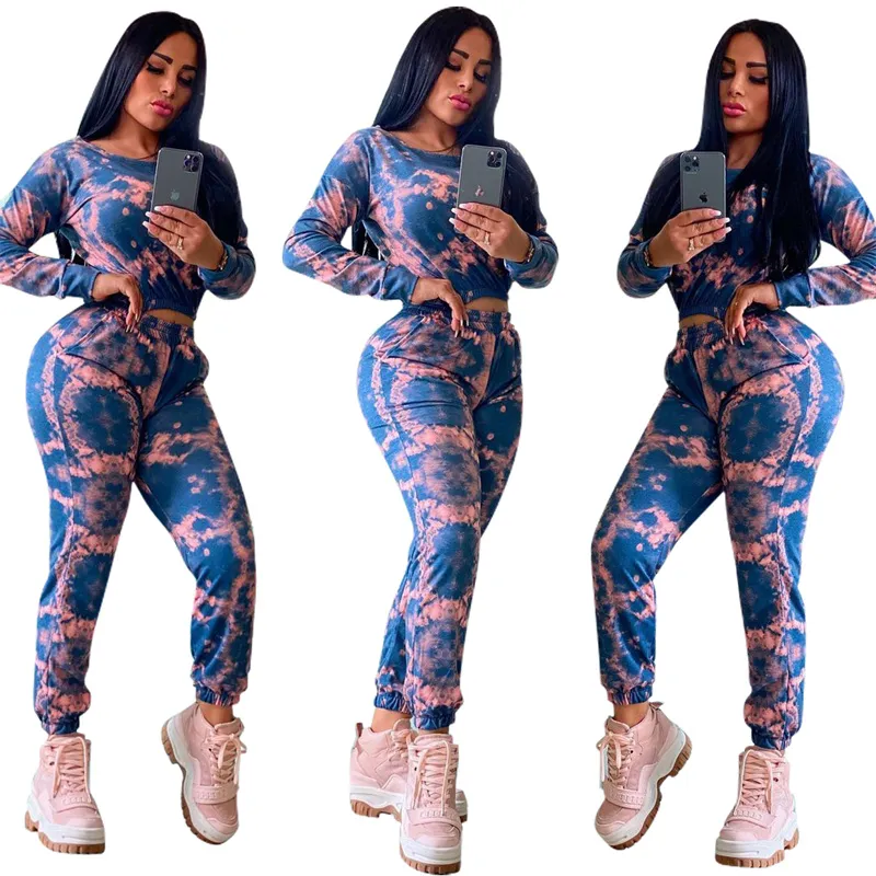 Kvinnor Tracksuits Summer Clothes Sexig Club Running Joggers Fitness Print Sweatshirt Pants Sportswear Pullover Leggings Outfits Hoodies Ytterkläder Bodysuits 05319