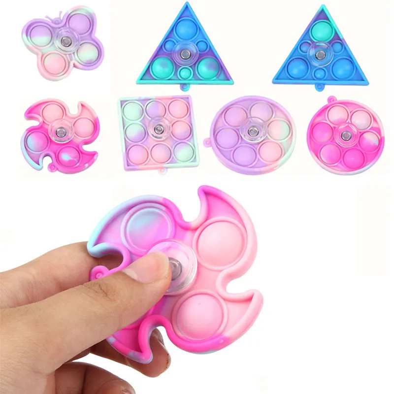 Creativity Fidget Toys Macarone Rotator Silicone Decompression Gyro Fingers Spin Music Children's Toy Gifts