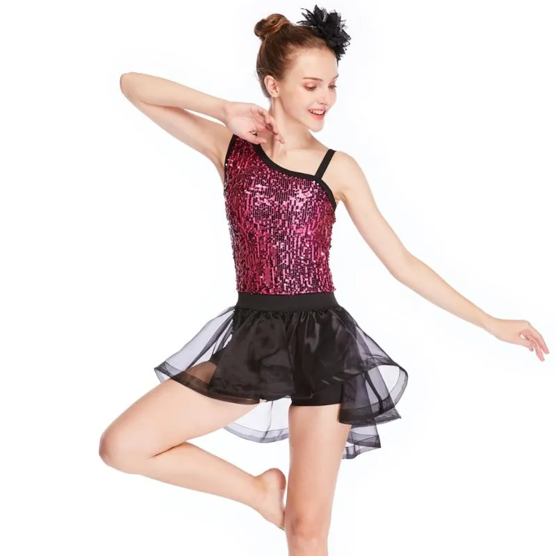 Stage Wear Midee Sequins Professional Ballet Tutu Skirt Lyrical Dance Dress Performance Costumes
