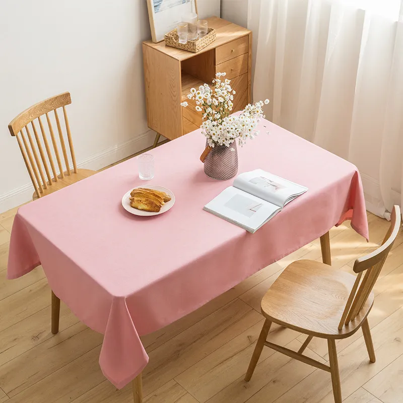 Einfarbige Tischdecke für Küche und Esszimmer, quadratische und rechteckige Tischdecke für Zuhause und Hochzeit, Bankett, Dekoration