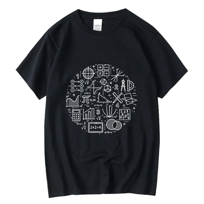 XINYIメンズTシャツ100％コットンカジュアルファニー数学フォーミュラプリントサマールーズオナックTシャツ男性用Tshirt男性220608