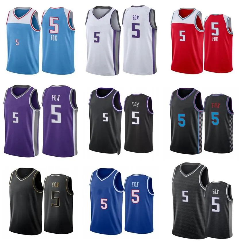 Maglia da basket De'aaron Fox 2022-23 nuova stagione Maglie da città giovanili da uomo in stock