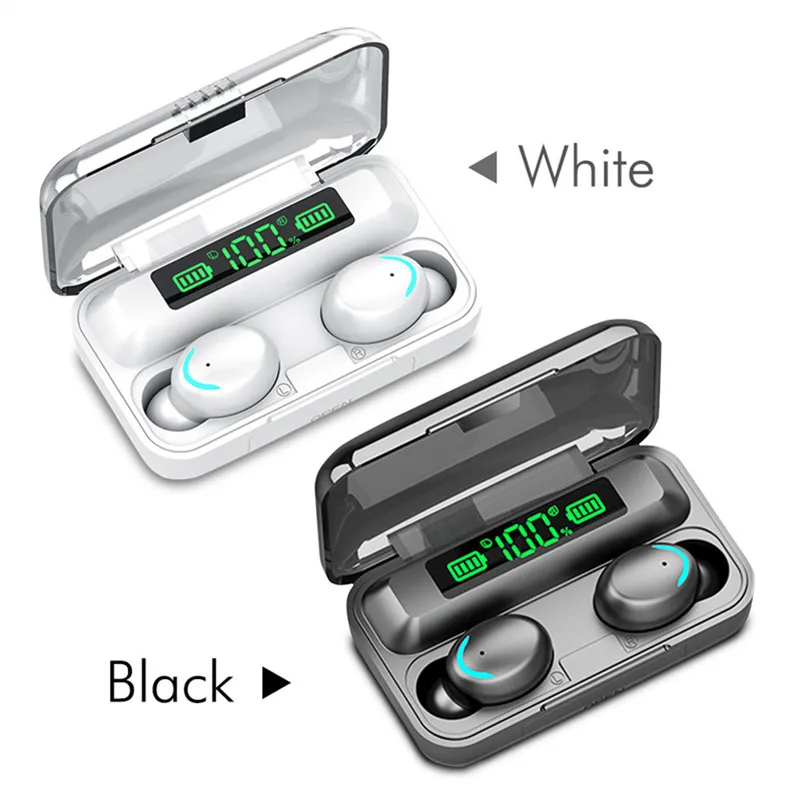 F9 TWS New TWS Wireless Earphones Bluetooth 5.2 Earbud Headphone Stereo Sports Waterproof Earhook Earphone With Microphone Charging Box