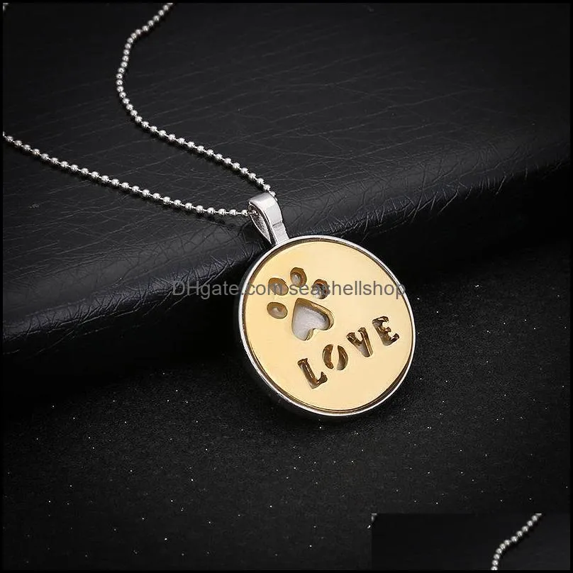 dog paw claw necklace print tag luminous pendant necklace pet keepsake animal jewelry delicate jewelry love necklace