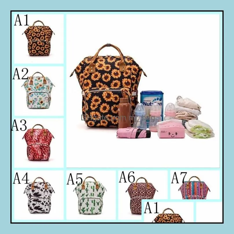 Storage Bags Home Organization Housekee Garden Mommy Diaper Maternity Backpacks Leopard Print Bag New Mtifunctional Mother Drop Delivery 2