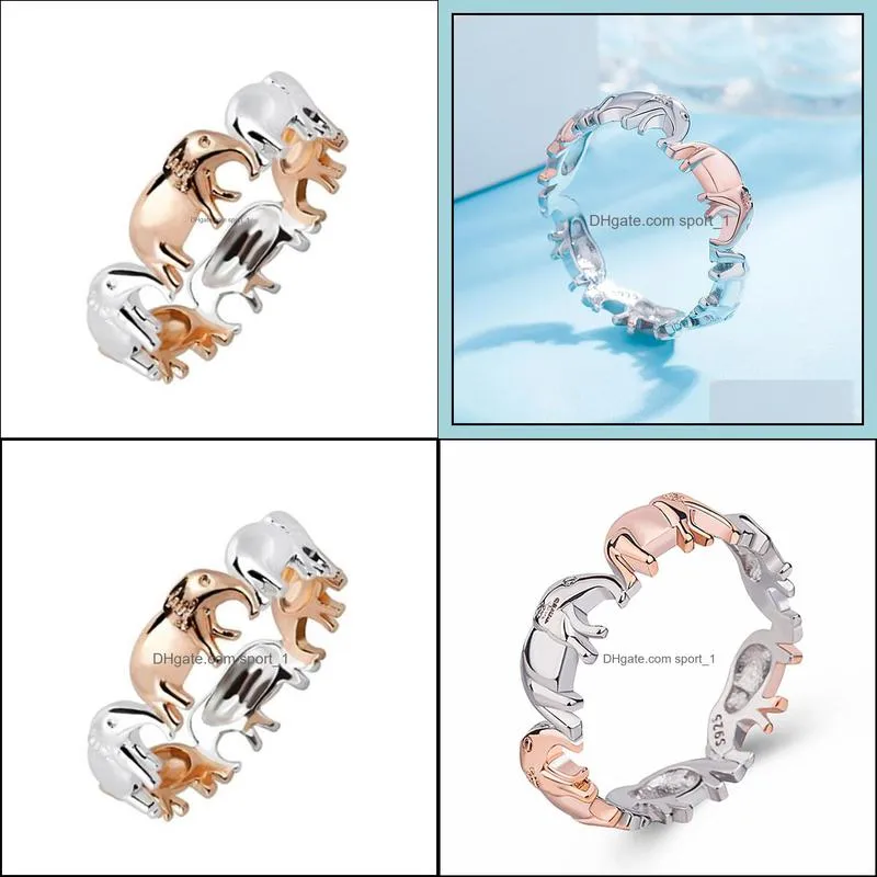 silver ring exquisite fashion income ladies hollow elephant ring shiny animal ladies charm auspicious romantic love wedding rings