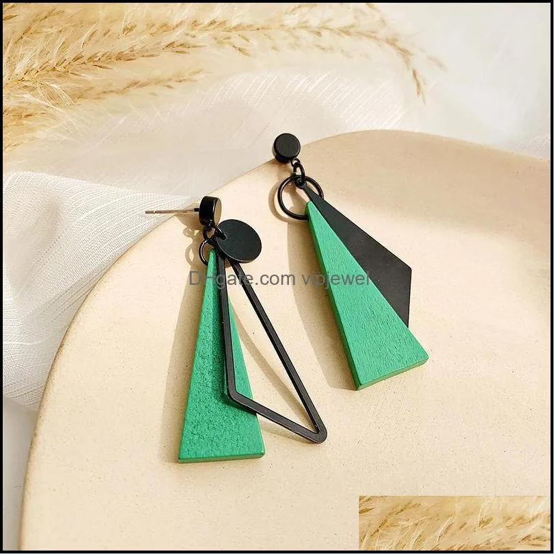 korean long statement geometric triangle tassel dangle drop earrings for women earring fashion jewelry oorbellen brincos