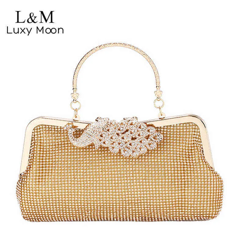 Evening Bags Women Luxury Diamond Designer Clutch Bag Wedding Bridal Party Evening Bag Gold Silver Exquisite Small Purses and Handbags X634h 220318